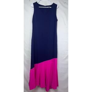 Karl Largerfeld Women's Size 8 Pink/Blue Sleeveless Summer Maxi Dress